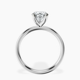 10kt White Gold Four Prong Solitaire 2mm Lab Diamond Ring side right image one
