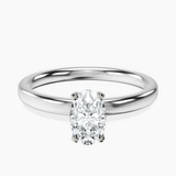 10kt White Gold Four Prong Solitaire 2mm Lab Diamond Ring front image