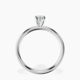 10kt White Gold Four Prong Solitaire 2mm Lab Diamond Ring side right image one