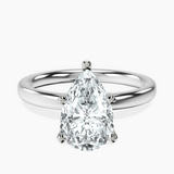Platinum Four Prong Solitaire 2mm Lab Diamond Ring front image