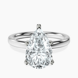 Platinum Four Prong Solitaire 2mm Lab Diamond Ring front image