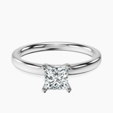 18kt White Gold Four Prong Solitaire 2mm Lab Diamond Ring front image