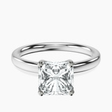 Platinum Four Prong Solitaire 2mm Lab Diamond Ring front image
