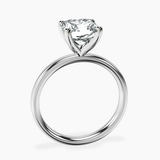 14kt White Gold Four Prong Solitaire 2mm Lab Diamond Ring side right image one