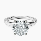 18kt White Gold Four Prong Solitaire 2mm Lab Diamond Ring front image