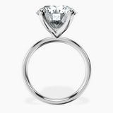 14kt White Gold Four Prong Solitaire 2mm Lab Diamond Ring side right image one