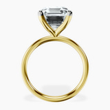 18kt Yellow Gold Four Prong Solitaire 2mm Lab Diamond Ring side right image one