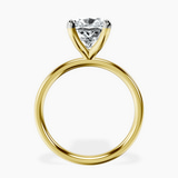 10kt Yellow Gold Four Prong Solitaire 2mm Lab Diamond Ring side right image one