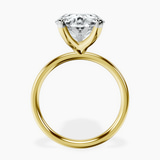 10kt Yellow Gold Four Prong Solitaire 2mm Lab Diamond Ring side right image one