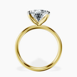 18kt Yellow Gold Four Prong Solitaire 2mm Lab Diamond Ring side right image one