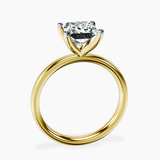 18ct Yellow Gold Four Prong Solitaire 2mm Lab Diamond Ring side right image one