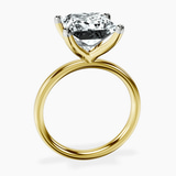 10kt Yellow Gold Four Prong Solitaire 2mm Lab Diamond Ring side right image one