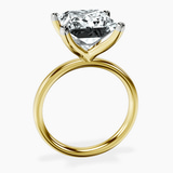 10kt Yellow Gold Four Prong Solitaire 2mm Lab Diamond Ring side right image one