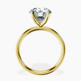 10kt Yellow Gold Four Prong Solitaire 2mm Lab Diamond Ring side right image one