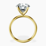 14kt Yellow Gold Four Prong Solitaire 2mm Lab Diamond Ring side right image one