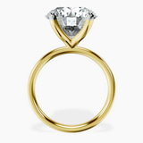 10kt Yellow Gold Four Prong Solitaire 2mm Lab Diamond Ring side right image one
