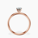 18kt Rose Gold Six Prong Solitaire 2mm Lab Diamond Ring side right image one
