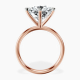 14kt Rose Gold Six Prong Solitaire 2mm Lab Diamond Ring side right image one