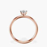 10kt Rose Gold Six Prong Solitaire 2mm Lab Diamond Ring side right image one