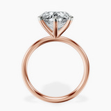 14kt Rose Gold Six Prong Solitaire 2mm Lab Diamond Ring side right image one