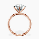 18kt Rose Gold Six Prong Solitaire 2mm Lab Diamond Ring side right image one