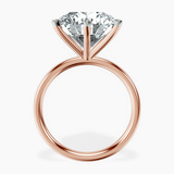 18kt Rose Gold Six Prong Solitaire 2mm Lab Diamond Ring side right image one