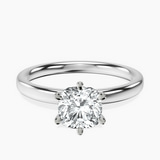Platinum Six Prong Solitaire 2mm Lab Diamond Ring front image