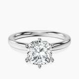 14ct White Gold Six Prong Solitaire 2mm Lab Diamond Ring front image