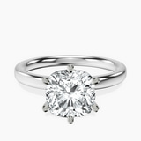 Platinum Six Prong Solitaire 2mm Lab Diamond Ring front image