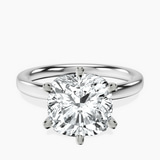 Platinum Six Prong Solitaire 2mm Lab Diamond Ring front image