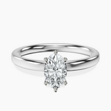 Platinum Six Prong Solitaire 2mm Lab Diamond Ring front image