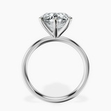 10kt White Gold Six Prong Solitaire 2mm Lab Diamond Ring side right image one