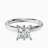 10kt White Gold Six Prong Solitaire 2mm Lab Diamond Ring front image