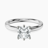 Platinum Six Prong Solitaire 2mm Lab Diamond Ring front image