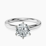 Platinum Six Prong Solitaire 2mm Lab Diamond Ring front image