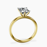 14kt Yellow Gold Six Prong Solitaire 2mm Lab Diamond Ring side right image one