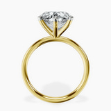 10kt Yellow Gold Six Prong Solitaire 2mm Lab Diamond Ring side right image one