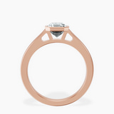 10kt Rose Gold Bezel Set Solitaire Lab Diamond Ring side right image one