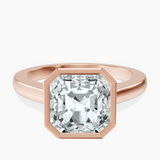 14kt Rose Gold Bezel Set Solitaire Lab Diamond Ring front image