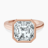 18kt Rose Gold Bezel Set Solitaire Lab Diamond Ring front image