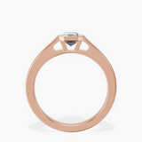 14kt Rose Gold Bezel Set Solitaire Lab Diamond Ring side right image one