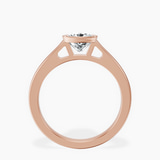10kt Rose Gold Bezel Set Solitaire Lab Diamond Ring side right image one