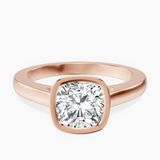 14ct Rose Gold Bezel Set Solitaire Lab Diamond Ring front image