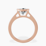 14kt Rose Gold Bezel Set Solitaire Lab Diamond Ring side right image one