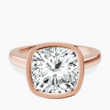 18kt Rose Gold Bezel Set Solitaire Lab Diamond Ring front image