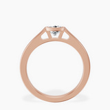 18kt Rose Gold Bezel Set Solitaire Lab Diamond Ring side right image one