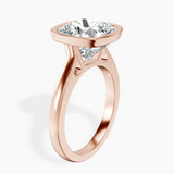 14kt Rose Gold Bezel Set Solitaire Lab Diamond Ring standing product image one