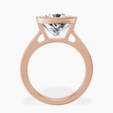14kt Rose Gold Bezel Set Solitaire Lab Diamond Ring side right image one