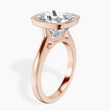 10kt Rose Gold Bezel Set Solitaire Lab Diamond Ring standing product image one