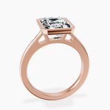 14kt Rose Gold Bezel Set Solitaire Lab Diamond Ring side right image one